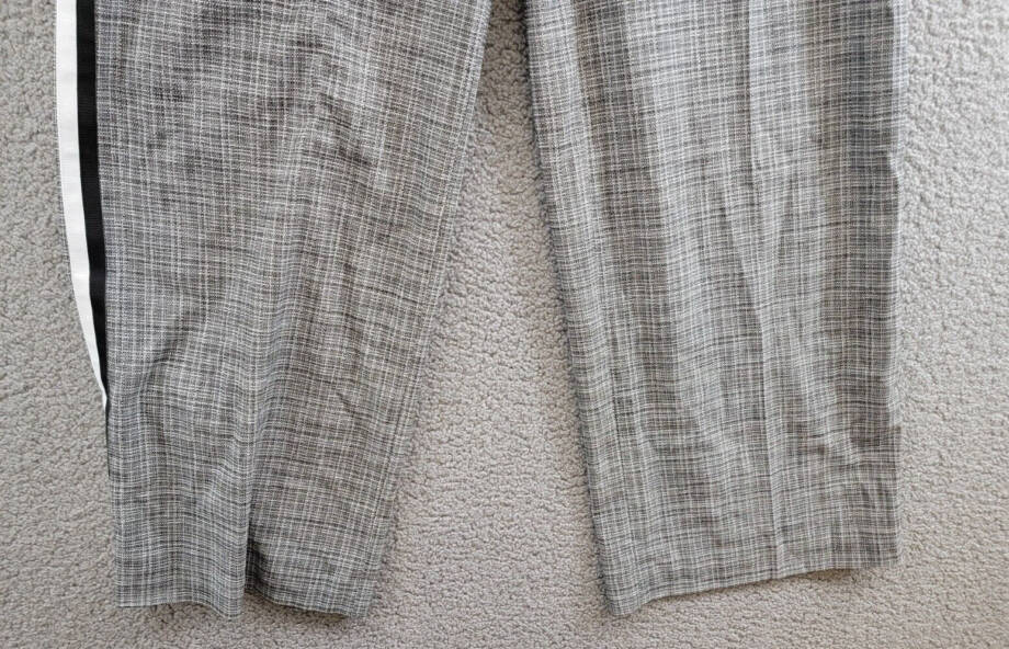 KARL LAGERFELD PARIS Plaid Side-Stripe Wide-Leg Pants Women's 10 Gray Multi