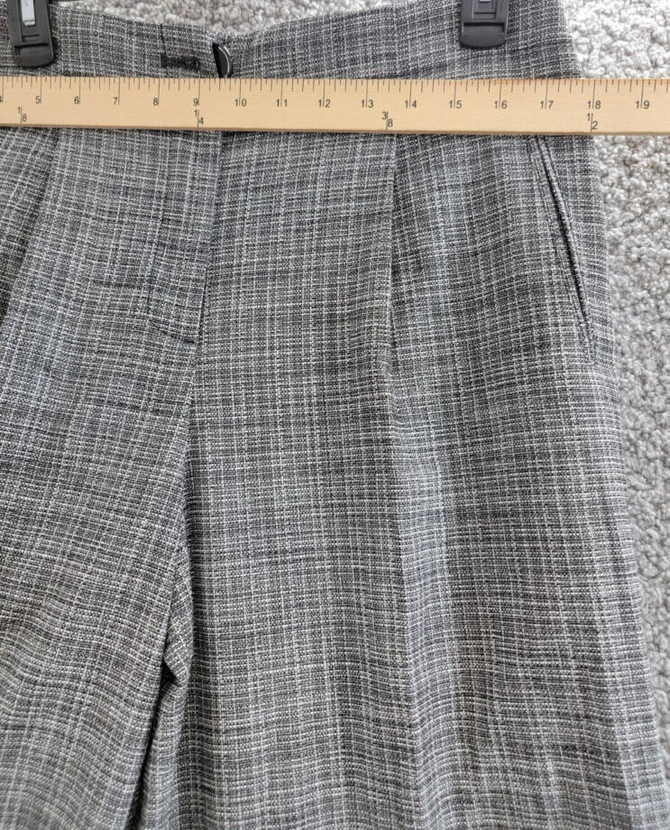 KARL LAGERFELD PARIS Plaid Side-Stripe Wide-Leg Pants Women's 10 Gray Multi