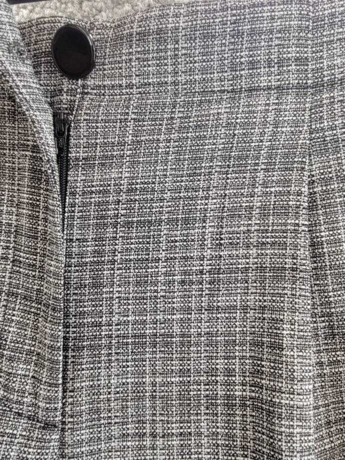 KARL LAGERFELD PARIS Plaid Side-Stripe Wide-Leg Pants Women's 10 Gray Multi
