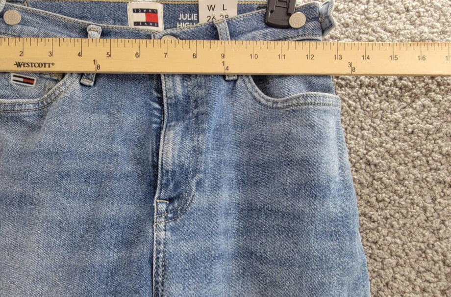 Tommy Jeans Julie Straight-Leg Button-Waist Jeans Women's 26/28 Denim Light