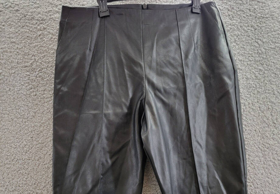 French Connection Claudia Faux-Leather Kick-Flare Pants Women's 12 Blackout