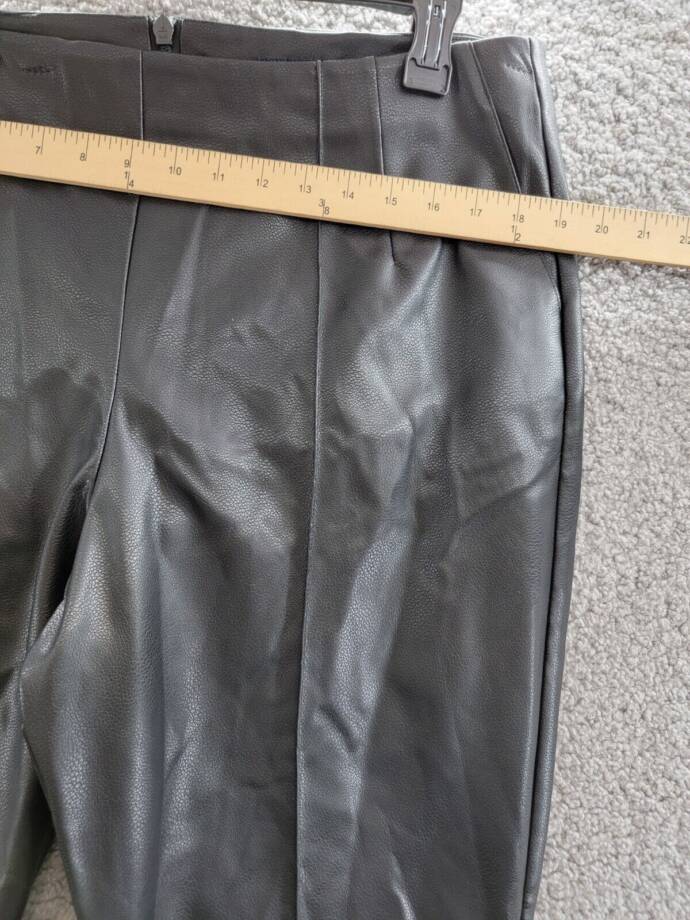 French Connection Claudia Faux-Leather Kick-Flare Pants Women's 12 Blackout