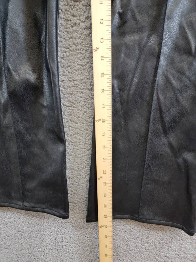 French Connection Claudia Faux-Leather Kick-Flare Pants Women's 12 Blackout