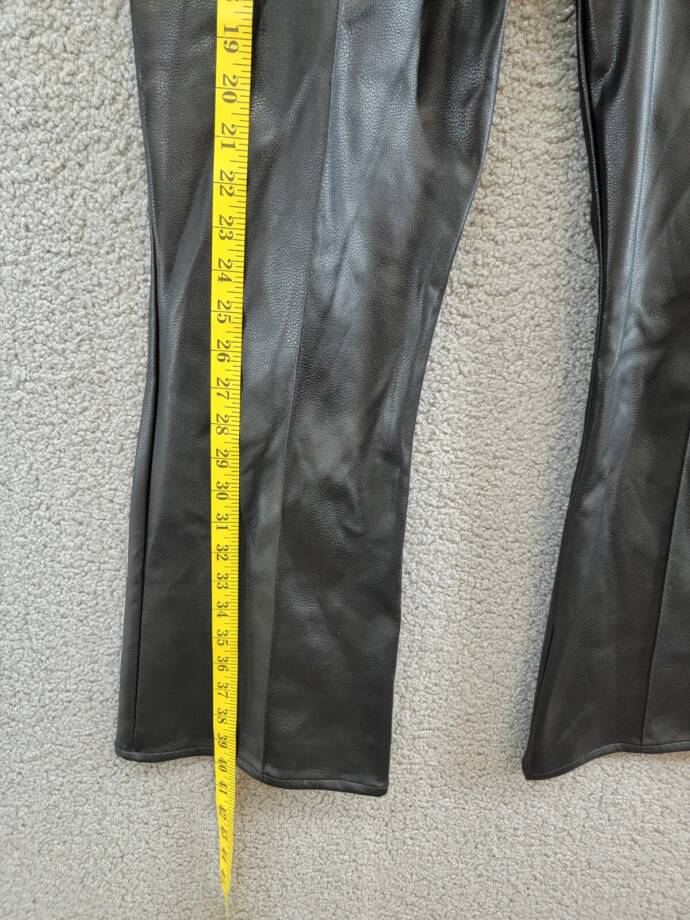 French Connection Claudia Faux-Leather Kick-Flare Pants Women's 12 Blackout