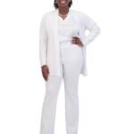 Kasper Plus Size Open-Front Long-Sleeve Sweater Women's 1X White Solid