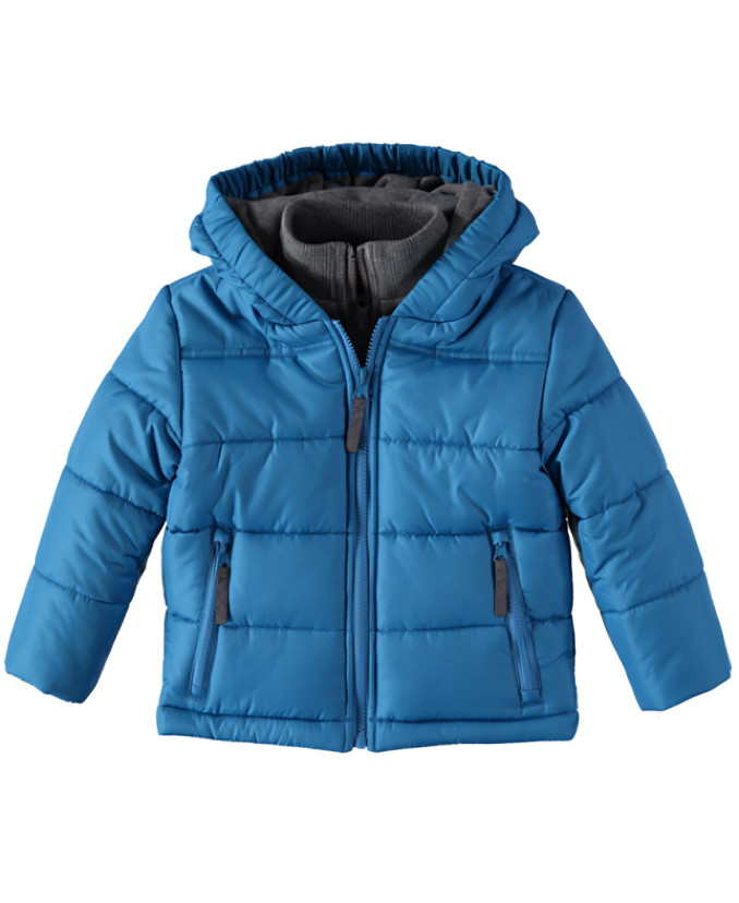 Rothschild Contrast Fleece Vestee Puffer Jacket Baby Boy 18M Ocean Blue Full Zip