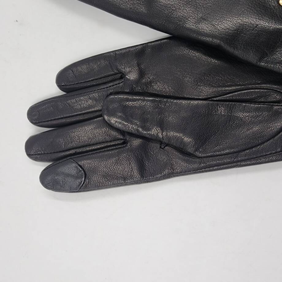Michael Michael Kors Leather Astor Studded Gloves w/ Touch Tips Women's L Black