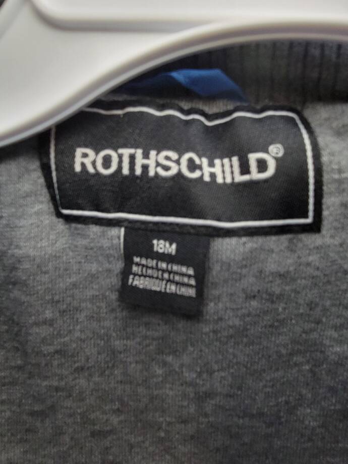 Rothschild Contrast Fleece Vestee Puffer Jacket Baby Boy 18M Ocean Blue Full Zip