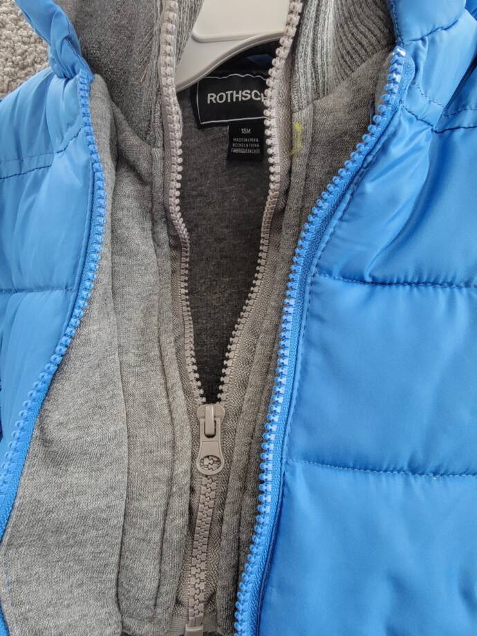 Rothschild Contrast Fleece Vestee Puffer Jacket Baby Boy 18M Ocean Blue Full Zip