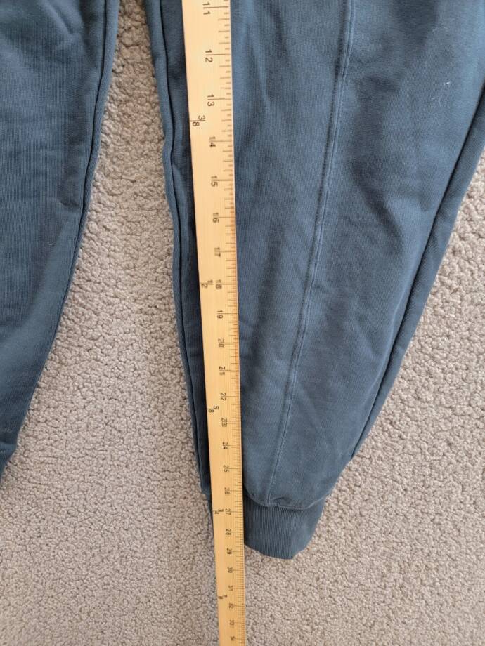 PUMA Her High-Waist Jogger Pants Women's S Blue Logo Drawstring Elastic Waist