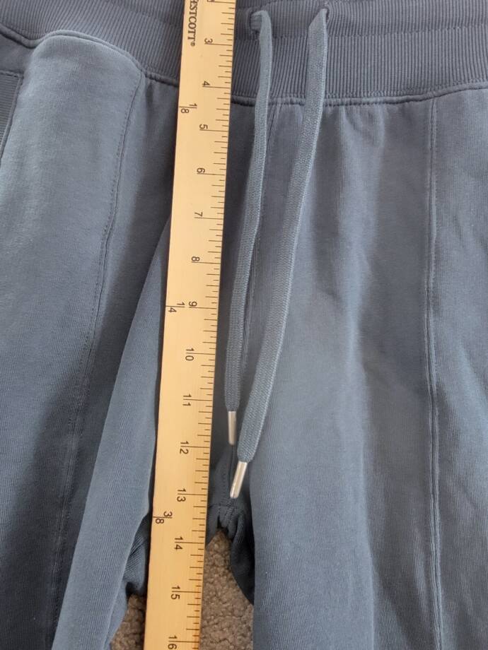 PUMA Her High-Waist Jogger Pants Women's S Blue Logo Drawstring Elastic Waist