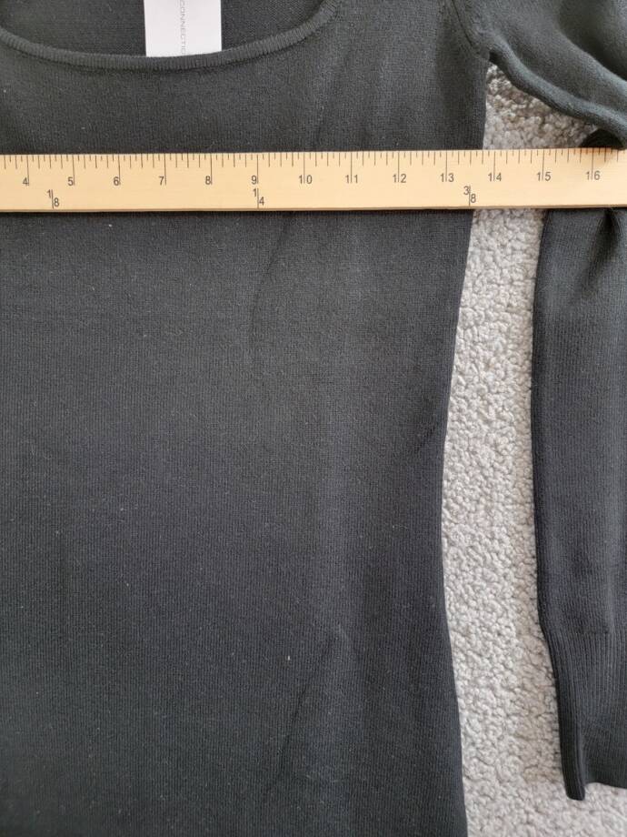 French Connection Babysoft Square Neck Dress Women's XS Black Solid Pullover L/S