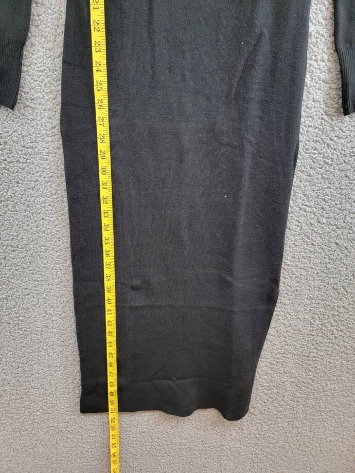 French Connection Babysoft Square Neck Dress Women's XS Black Solid Pullover L/S