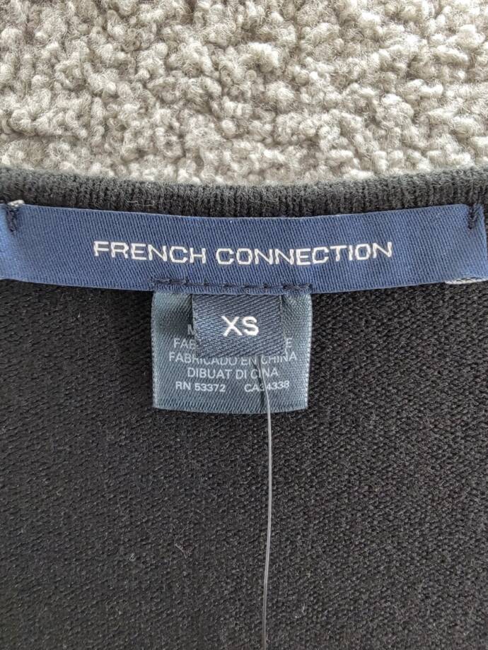 French Connection Babysoft Square Neck Dress Women's XS Black Solid Pullover L/S