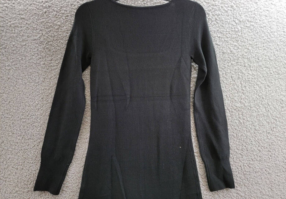 French Connection Babysoft Square Neck Dress Women's XS Black Solid Pullover L/S