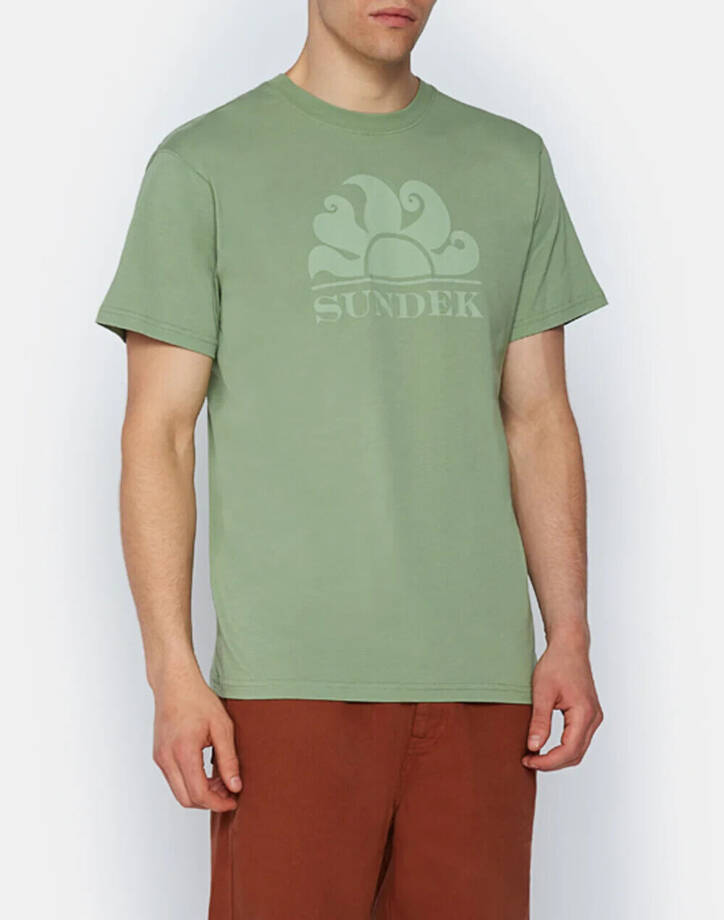 Sundek Graphic Tee Regular Men's XL Green Dust Crewneck Pullover Short Sleeves~