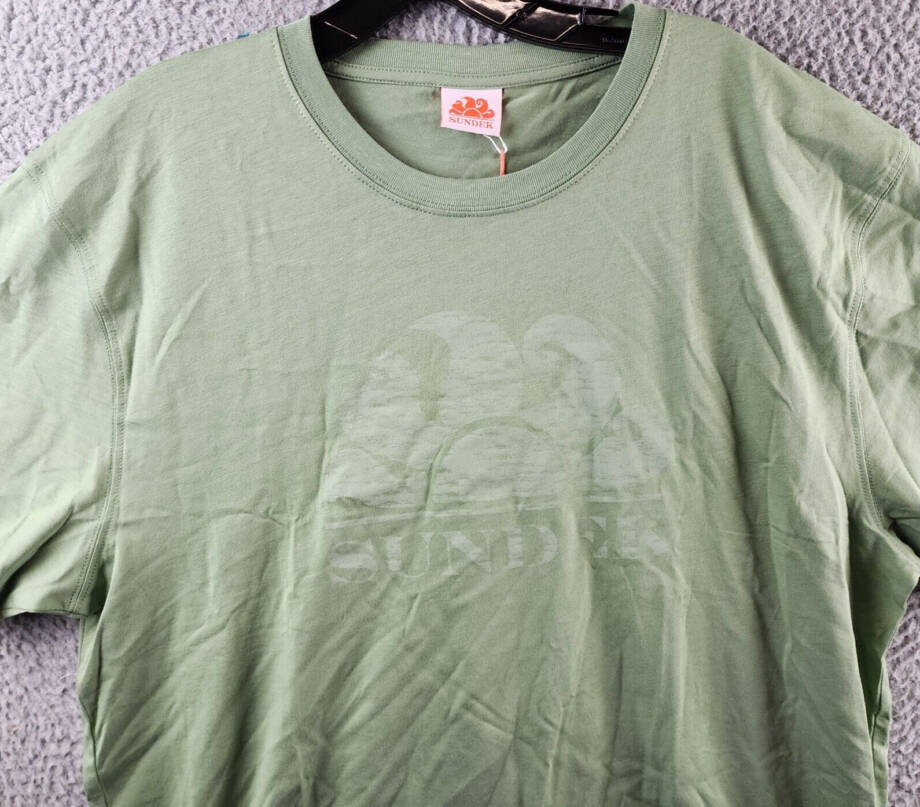 Sundek Graphic Tee Regular Men's XL Green Dust Crewneck Pullover Short Sleeves~