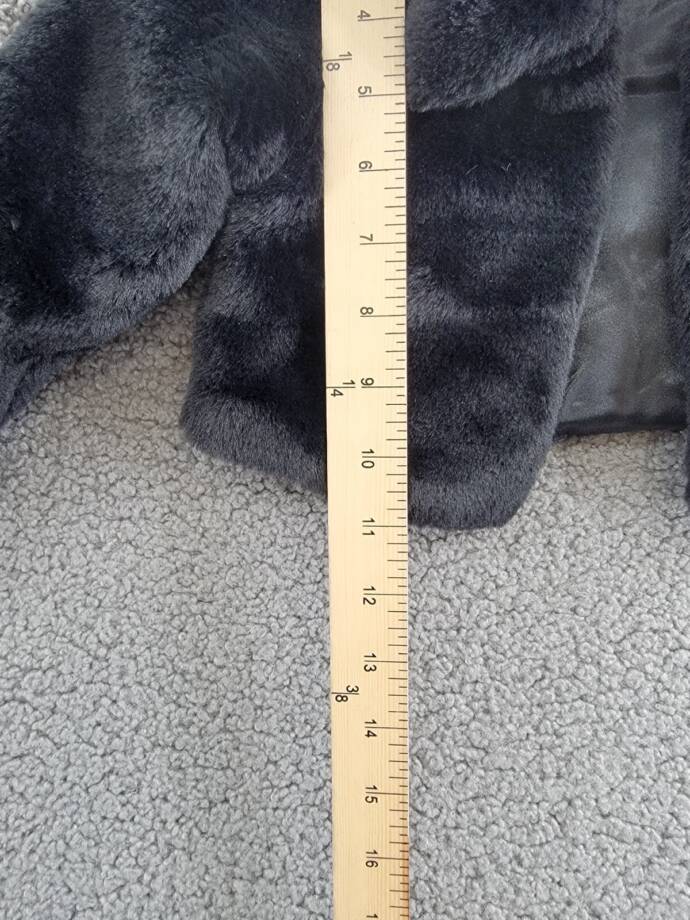 Rare Editions Collared Faux Fur Jacket Toddler Girls 3T Black Solid Long Sleeve