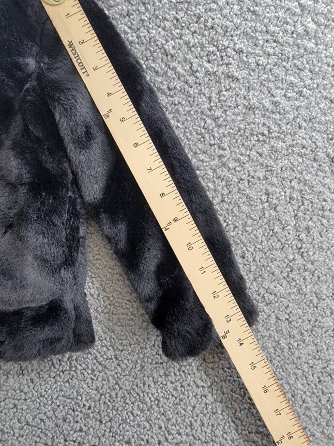 Epic Threads Faux Fur Jacket Little Girl 3T Black Side Pocket Button Closure L/S