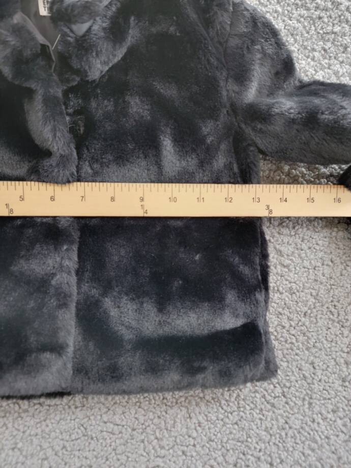 Epic Threads Faux Fur Jacket Little Girl 3T Black Side Pocket Button Closure L/S