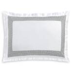 Hudson Park Collection 500TC Embroidered Geo King Sham 20x36in Charcoal/White