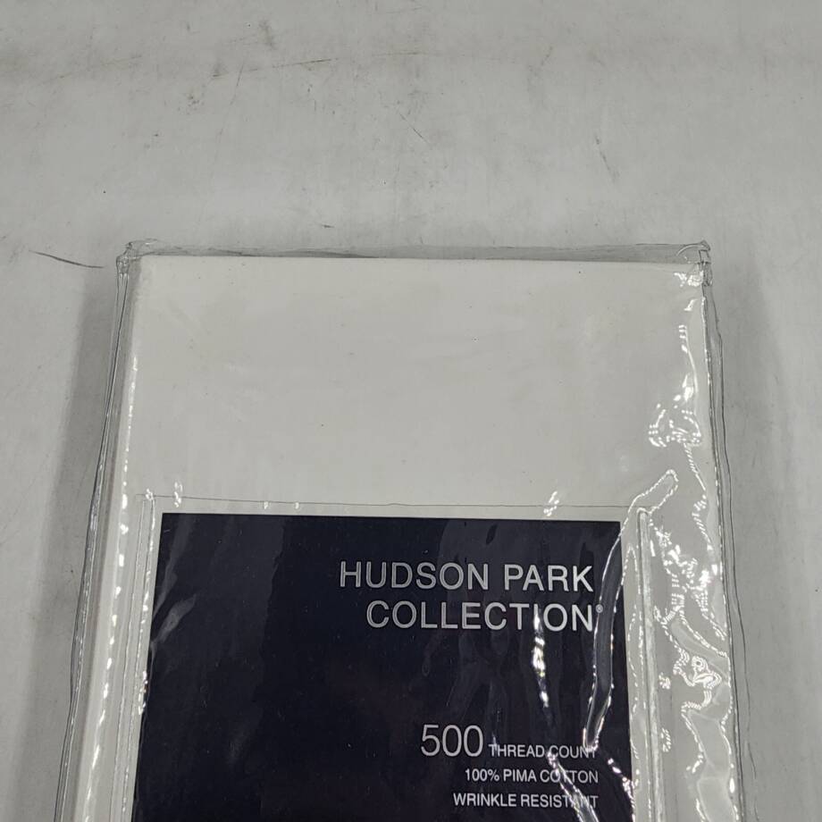 Hudson Park Collection 500TC Embroidered Geo King Sham 20x36in Charcoal/White