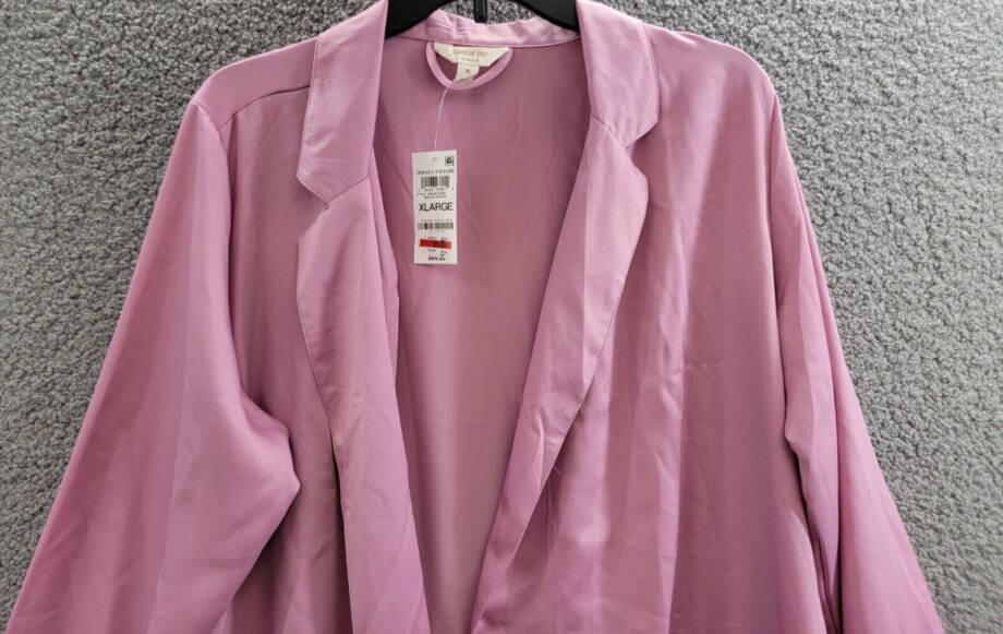 State of Day Crepe de Chine Self-Tie Robe Women's XL Mauve Orchid Long Sleeve