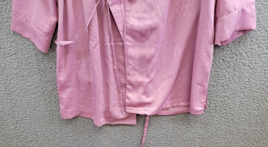 State of Day Crepe de Chine Self-Tie Robe Women's XL Mauve Orchid Long Sleeve