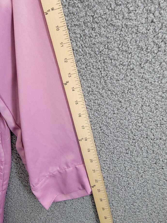 State of Day Crepe de Chine Self-Tie Robe Women's XL Mauve Orchid Long Sleeve