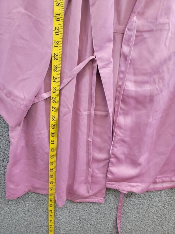 State of Day Crepe de Chine Self-Tie Robe Women's XL Mauve Orchid Long Sleeve