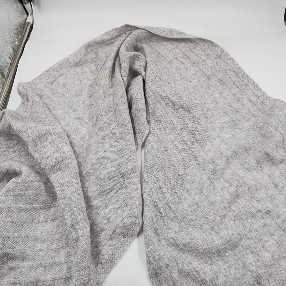 Charter Club Ribbed Cashmere Scarf Women's One Size Ice Grey Heather