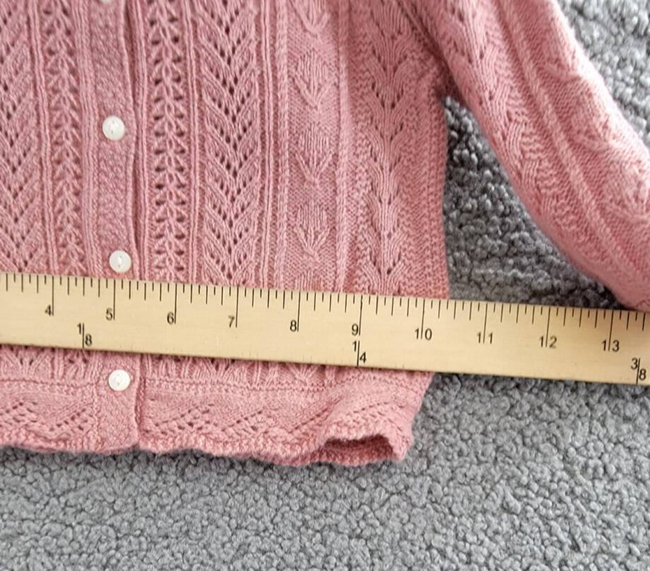 Ralph Lauren Wool Blend Mixed Knit Cardigan Baby Girls' 9-12Mos Pink Long Sleeve