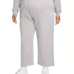 Nike Plus Size Sportswear Club Fleece Mid-Rise Wide-Leg Pants Women's 1X Gray