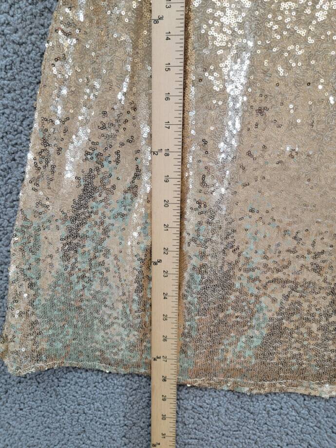 With Jules Sleeveless Sequin Swing Dress Big Girls L Gold Straight Neck Pullover