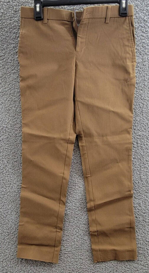 Michael Kors Solid Classic Fit Stretch Dress Pants Boys 14R Camel Button Closure