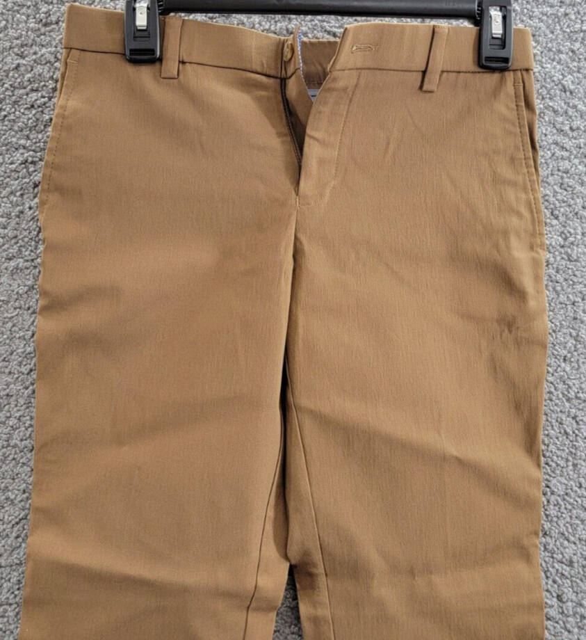 Michael Kors Solid Classic Fit Stretch Dress Pants Boys 14R Camel Button Closure