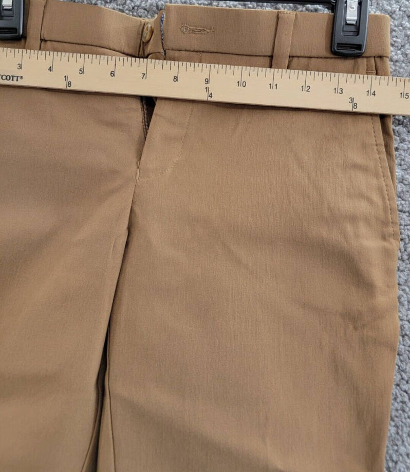 Michael Kors Solid Classic Fit Stretch Dress Pants Boys 14R Camel Button Closure