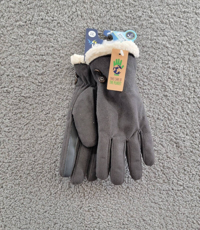 Isotoner Signature Recycled Microsuede Water Resistant Gloves Women's S/M Lead