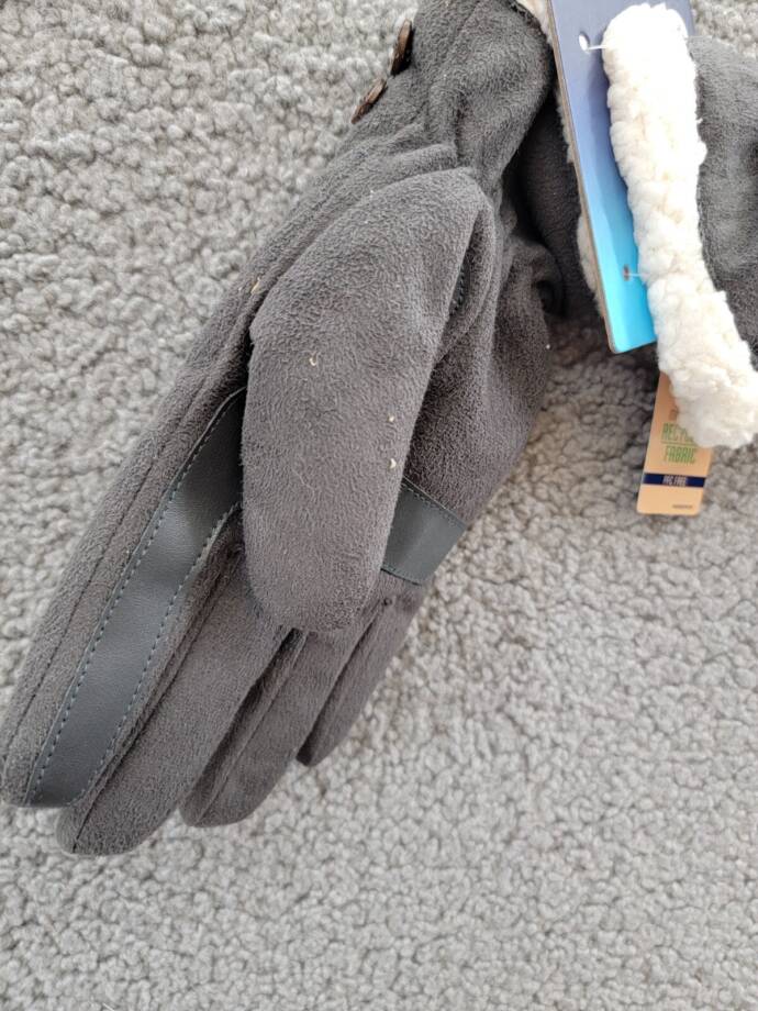 Isotoner Signature Recycled Microsuede Water Resistant Gloves Women's S/M Lead