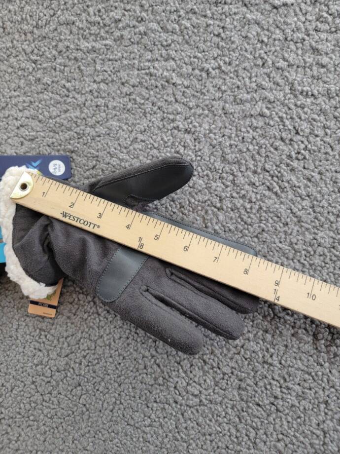 Isotoner Signature Recycled Microsuede Water Resistant Gloves Women's S/M Lead