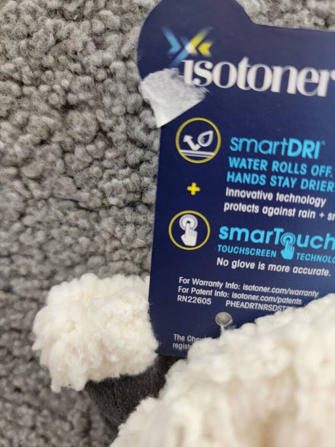 Isotoner Signature Recycled Microsuede Water Resistant Gloves Women's S/M Lead