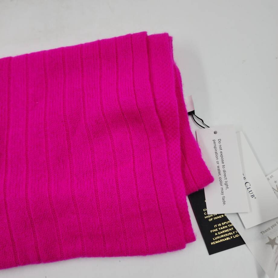 Charter Club Ribbed Cashmere Scarf Women's One Size Fierce Pink Solid