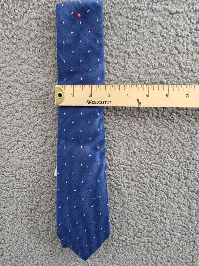 Tommy Hilfiger Silk Blend Logan Paisley Tie Men's Navy Tip Lining Bar Tack