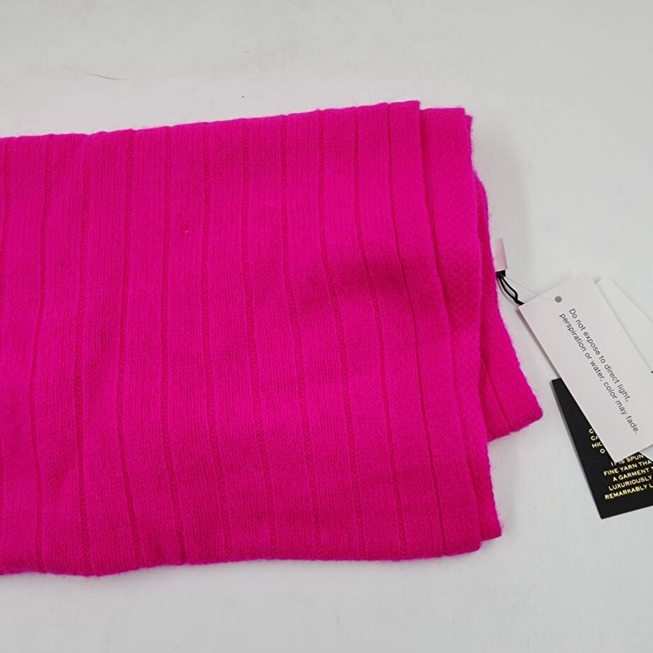 Charter Club Ribbed Cashmere Scarf Women's One Size Fierce Pink Solid