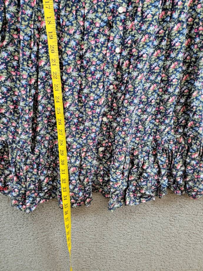 Polo Ralph Lauren Floral-Print Day Dress Girls 16 Henley Floral Long Sleeves