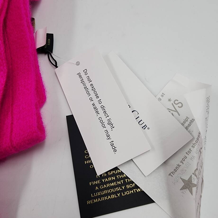 Charter Club Ribbed Cashmere Scarf Women's One Size Fierce Pink Solid