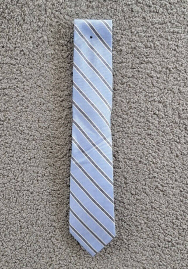 Tommy Hilfiger Oxford Stripe Tie Mens One Size Light Blue Classic Design Pointed