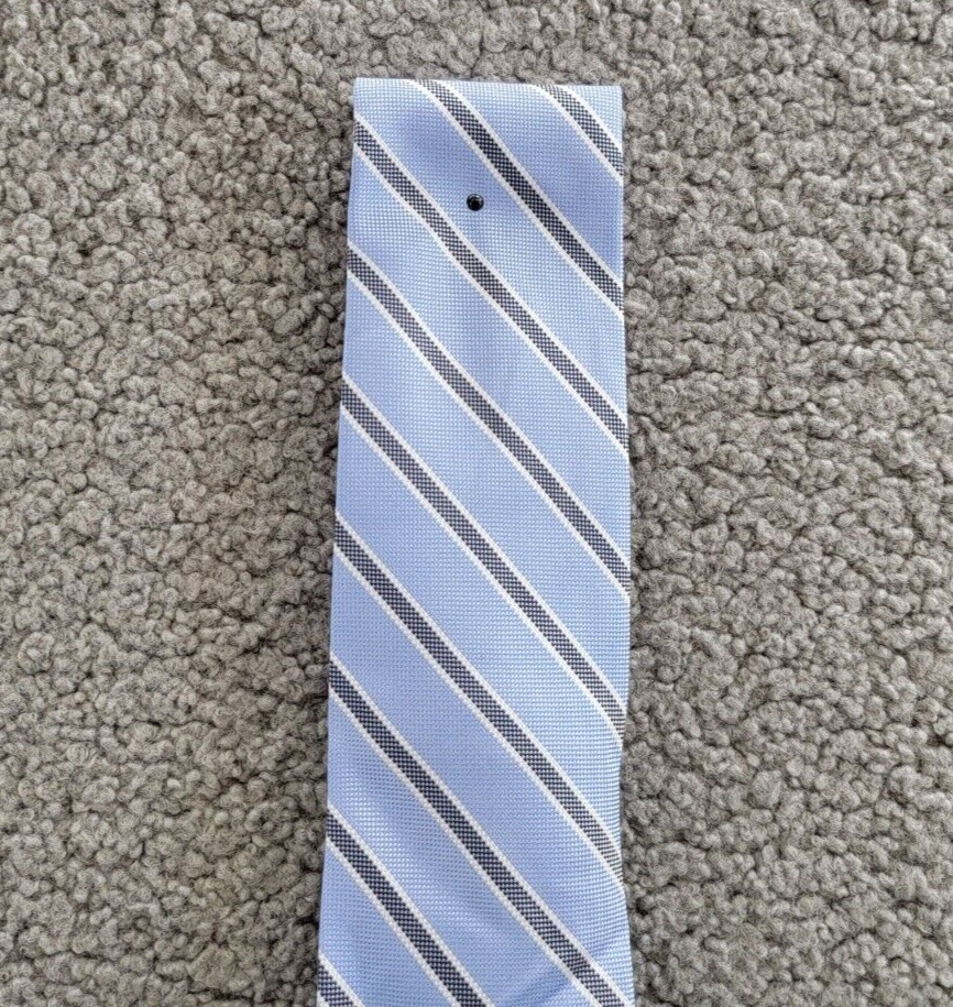 Tommy Hilfiger Oxford Stripe Tie Mens One Size Light Blue Classic Design Pointed