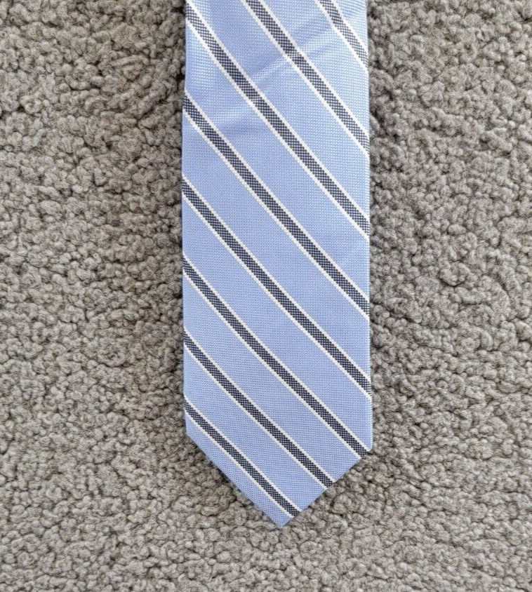Tommy Hilfiger Oxford Stripe Tie Mens One Size Light Blue Classic Design Pointed