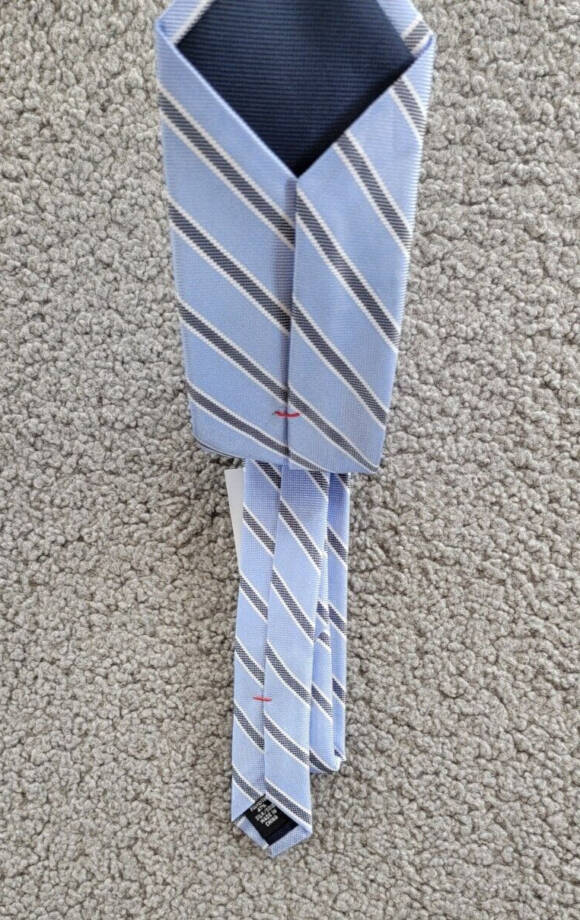 Tommy Hilfiger Oxford Stripe Tie Mens One Size Light Blue Classic Design Pointed